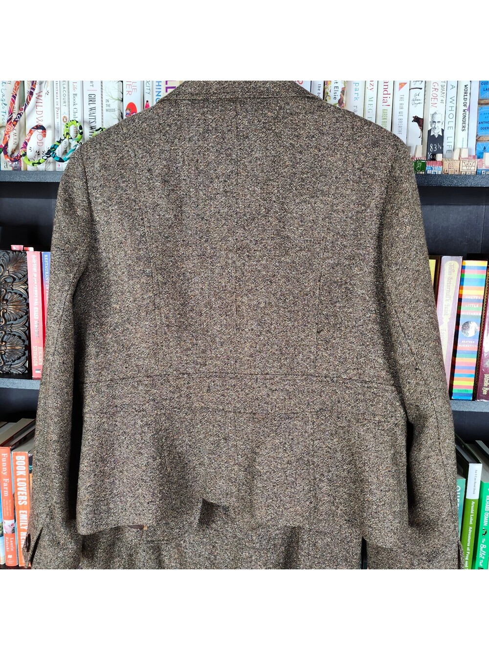 Talbots Petites 16 Brown Tweed Wool Silk Blazer Skirt Suit Italian Fabric - Picture 2 of 9